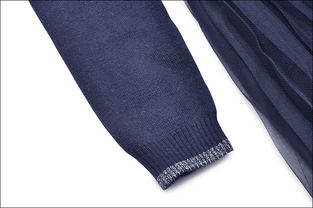 秋裝女2018新款圓領氣質收腰顯瘦拼接毛織網紗針織假兩件連衣裙 福卡商城