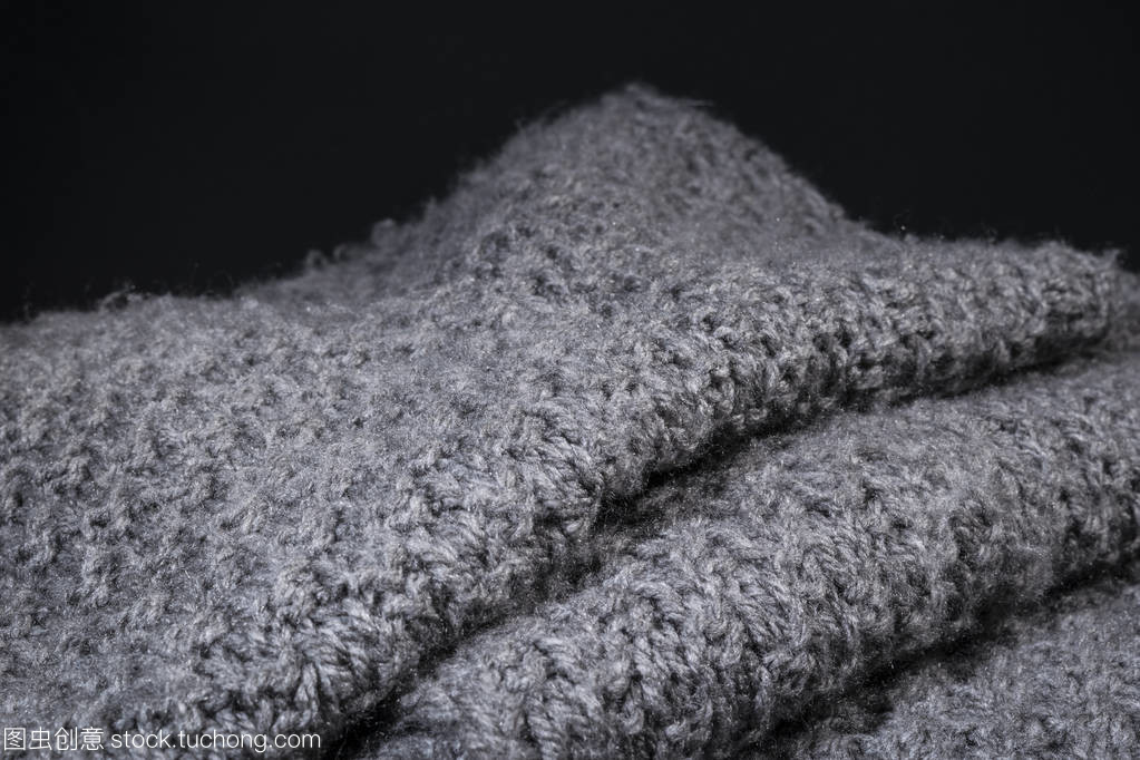皺巴巴的灰色羊毛織物紋理背景