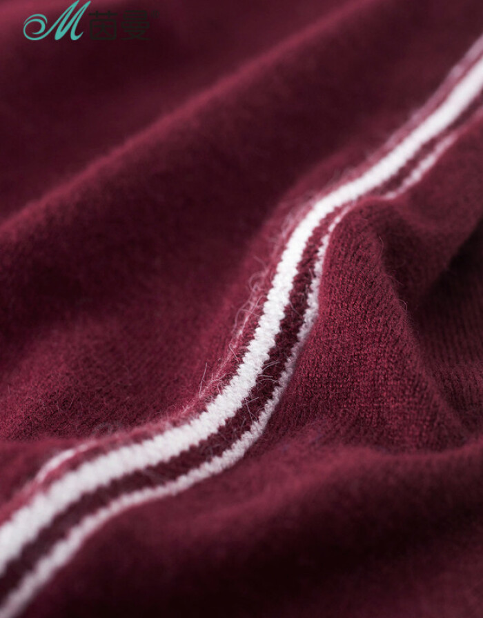 茵曼2017冬裝新款半高圓領間色提花顯瘦針織毛織衫女 墨黑色 M